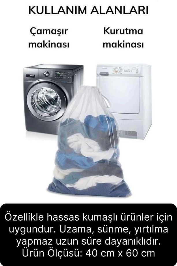 10 Adet Çamaşır Yıkama Filesi Maxi Kirli Elbise Giysi Kıyafet Torbası Okul Üniversite Yurt Asker - 3
