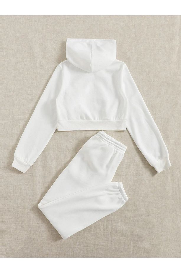 Kadın Crop Hırka  Jogger Alt Üst Eşofman Takımı - 2
