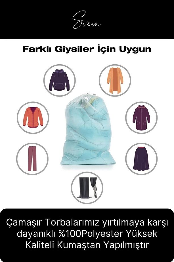 10 Adet Çamaşır Yıkama Filesi Maxi Kirli Elbise Giysi Kıyafet Torbası Okul Üniversite Yurt Asker - 5