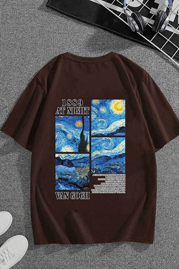 Unisex Van Gogh Printed Oversize T-shirt