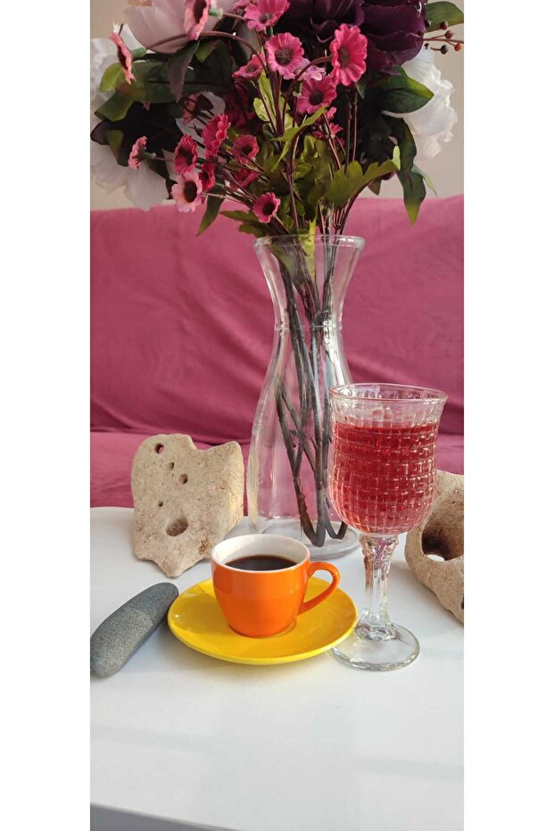 Rose Glass Leg Goblet Coffee Side. 175 Cc Volume. 12 cm Height. 7 cm Mouth Width