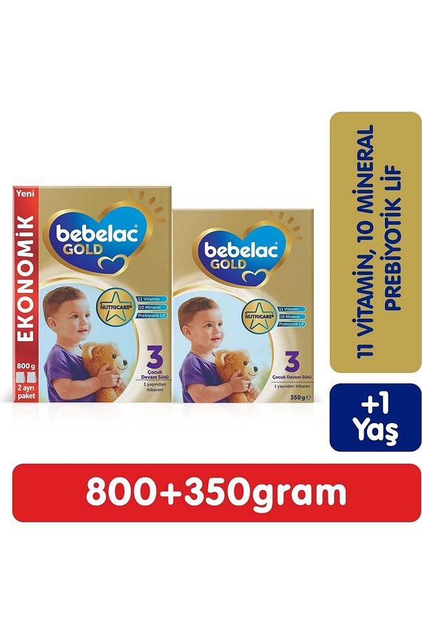 Gold 1150gr (800GR 350GR) No:3 Devam Sütü (1 YAŞ) (3 LÜ SET) - 3
