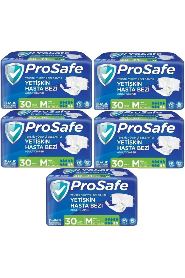 Medium Size Patient Diaper - Adult Textile Surface with Waist Band m Size 150 Pieces (5Pk*30)