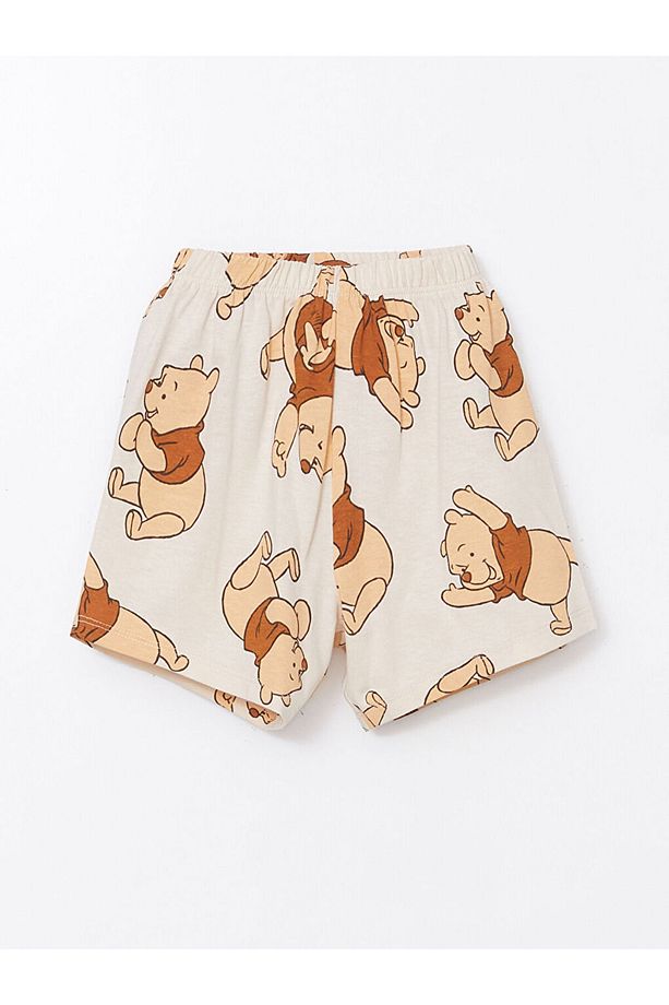 Winnie the Pooh Baskılı Erkek Bebek Şortlu Pijama Takımı - 5