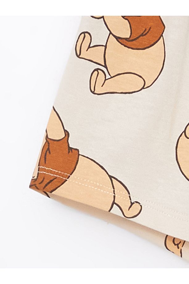 Winnie the Pooh Baskılı Erkek Bebek Şortlu Pijama Takımı - 6