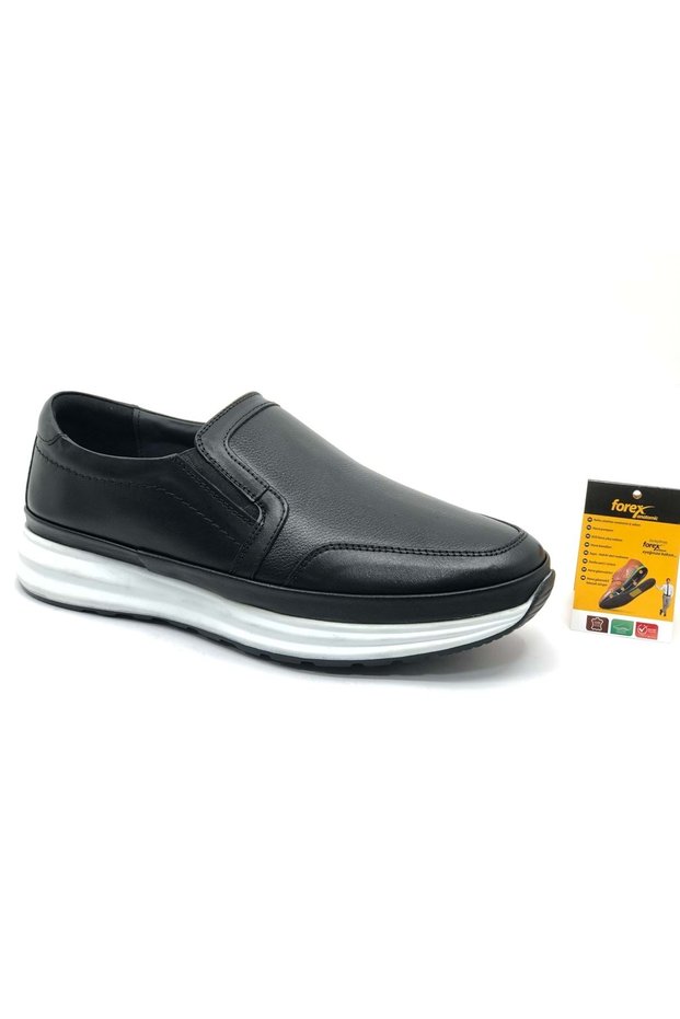 Forex 3040 Dr.Tavsiyeli Genuine Leather Men's Casual Shoes Black-White