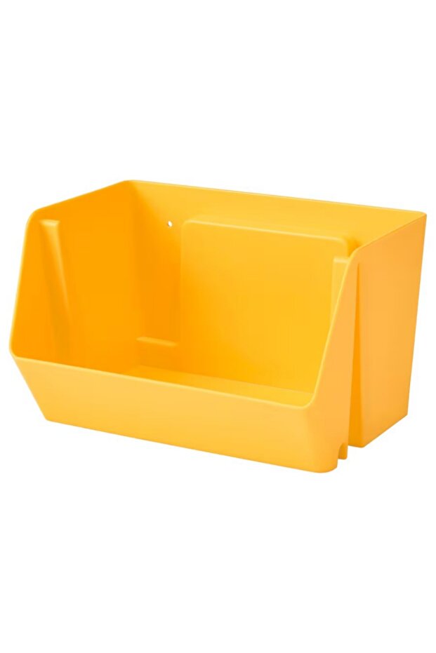 FODERTRÅG Desk/Wall Organiser, Bright Yellow, 25x18x15 cm – Stackable & Space-Saving