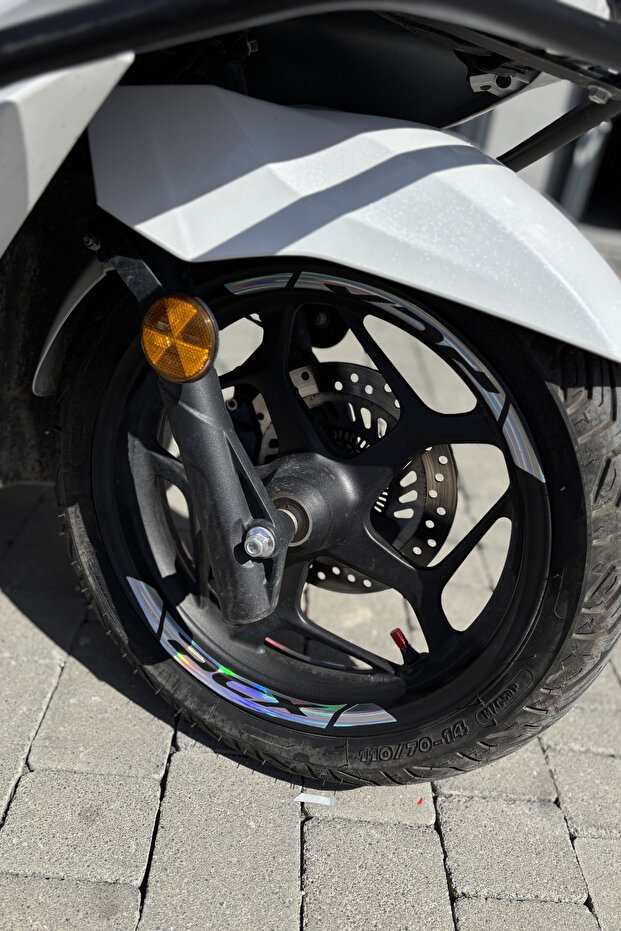 Hologram Wheel Rim Stripe Sticker Set Compatible for Honda Pcx All Years (8 Pcs)