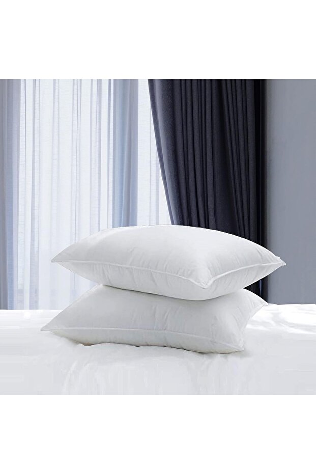 Standard Set of 2 Cotton Pillow - White