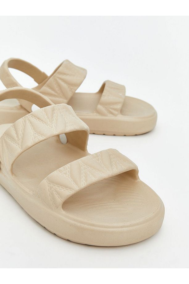 LCW STEPS Bej Çift Bantlı Kadın Sandalet - 3