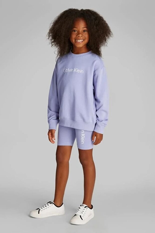 Kız Çocuk Ck Şortlu Eşofman Takımı - Açık Mor - 1