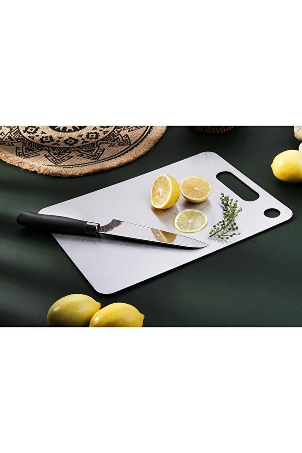Stainless Steel Silicone Cutting Board Lux 34X24 cm