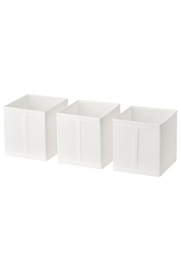 SKUBB Box, White, 31x34x33 cm – Foldable Storage Solution (3 Pack)