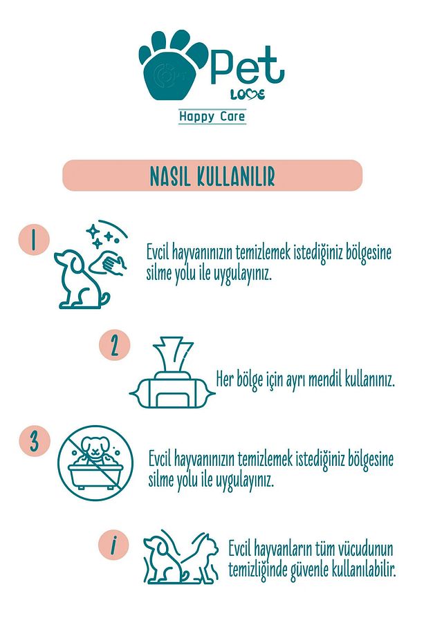 Kediler Ve Köpekler Için Evcil Hayvan Temizleme Mendili 3x60 Adet 100% Doğal Argan Yağlı - 3
