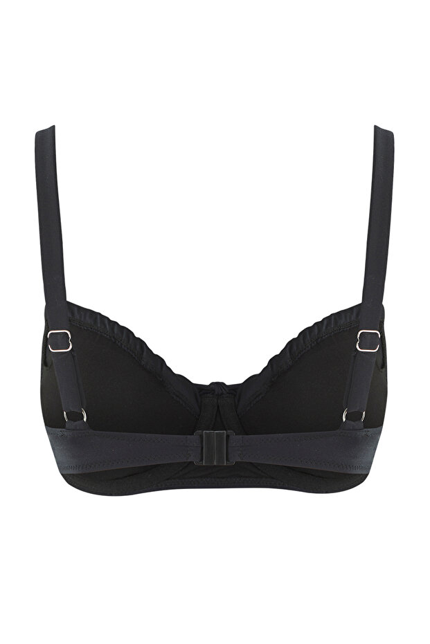 Siyah Tünelli Balconette Kaplı Bikini Üstü TBESS25BU00059 - 5