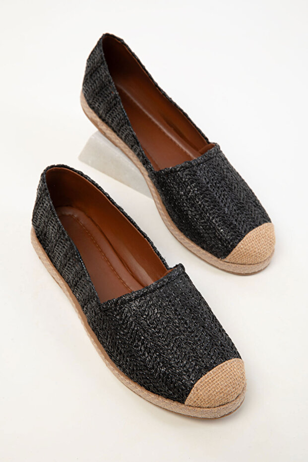 Black Wicker Women's Ballerinas 20450