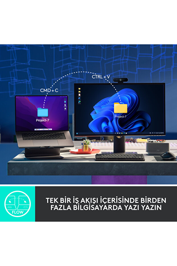 MX Mechanical Kablosuz Aydınlatmalı İngilizce Q Performans Klavyesi - Siyah - 10