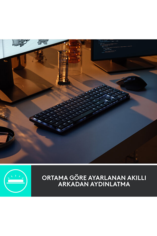 MX Mechanical Kablosuz Aydınlatmalı İngilizce Q Performans Klavyesi - Siyah - 5