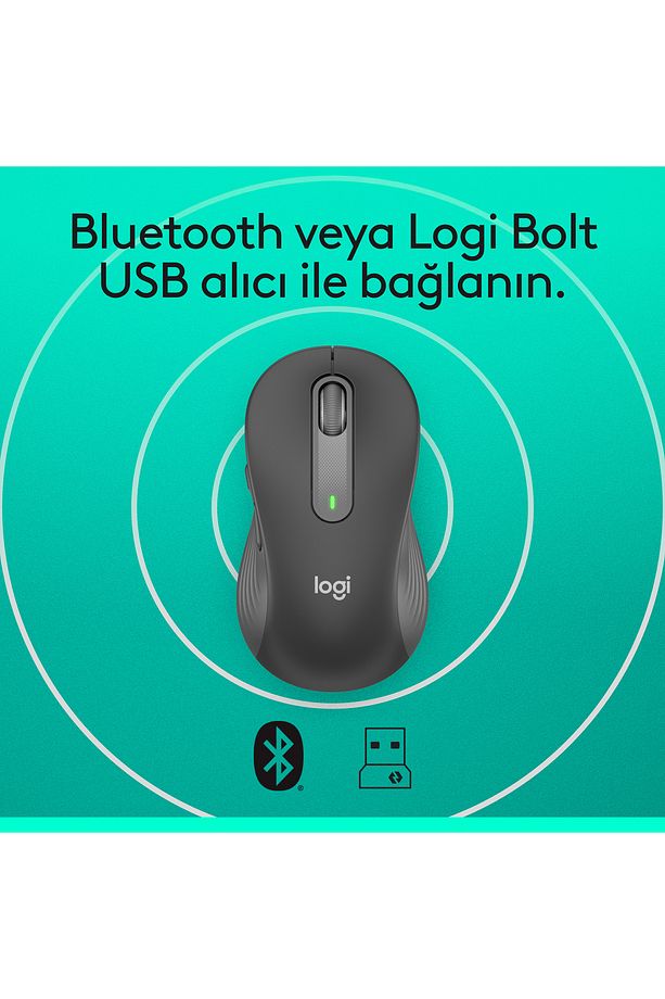 Logi Signature M650 Kablosuz Mouse, Büyük Boy Sağ El Için, Sessiz, 4000 Dpı, Bluetooth, Logi Bol - 7
