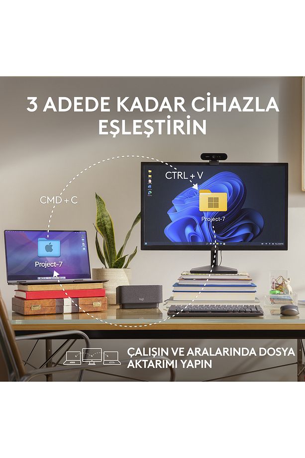 MX Anywhere 3S Kompakt 8000 DPI Optik Sensörlü Sessiz Bluetooth Kablosuz Mouse - Pembe - 9