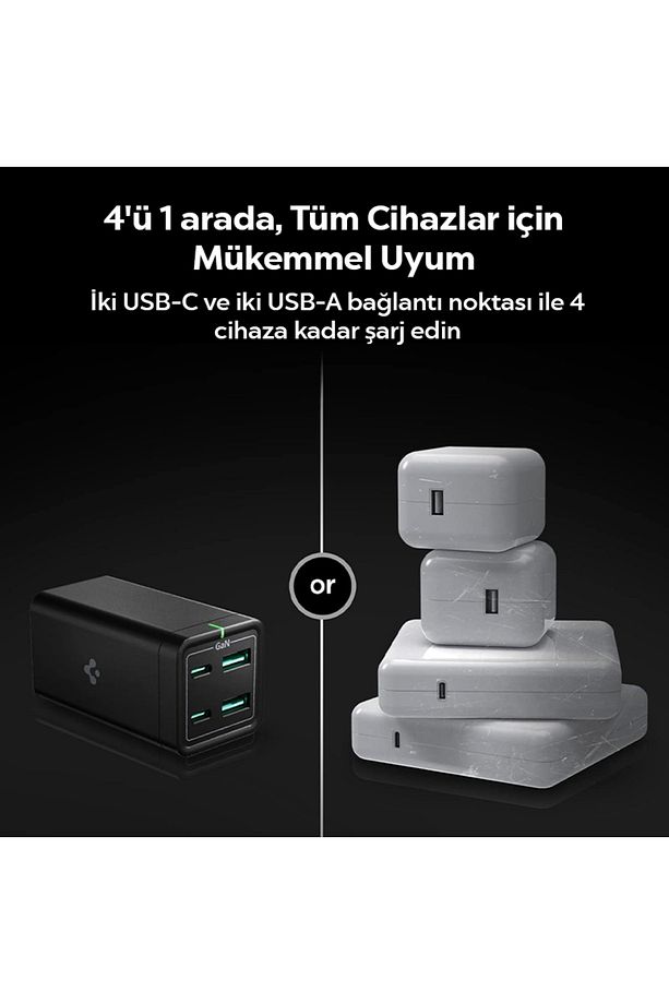 65W GaN USB-C 4 Port Adaptör - (1.5 Metre AC Kablo) Hızlı Şarj Aleti Type-C PD2101 - ACH03787 - 8