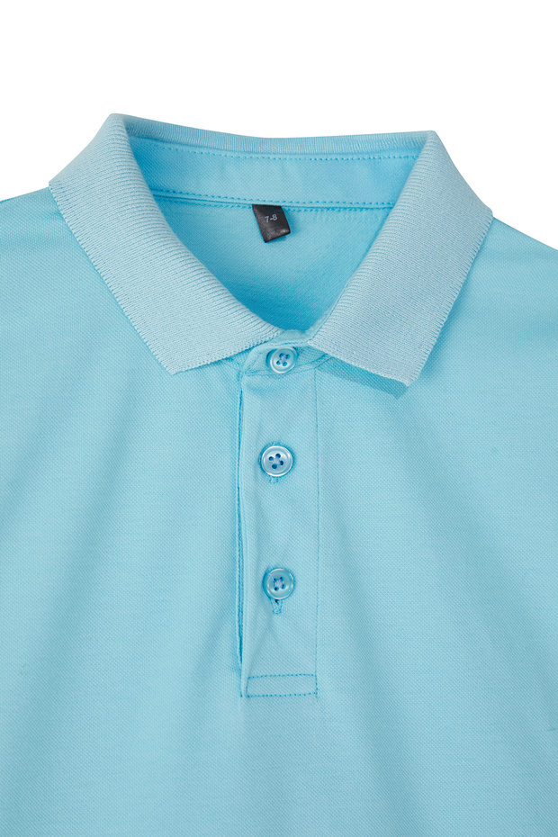 Ekru-Mavi Pamuklu 2'li Baskılı Regular Kalıp Polo Yaka Erkek Çocuk Örme T-Shirt TKDSS25TS00089 - 2