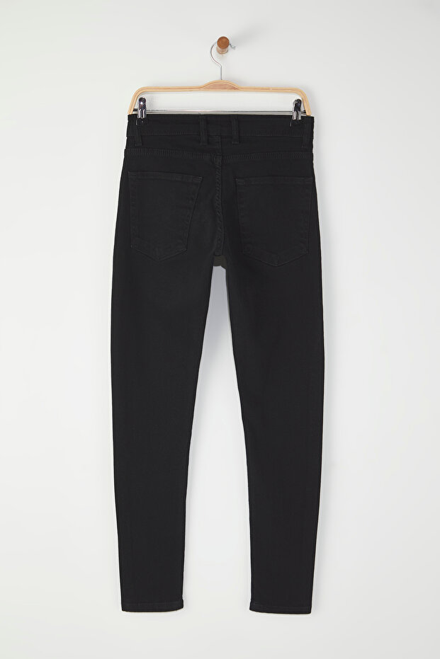 Siyah Smoke Skinny Fit Esnek Kumaş Jeans Kot Pantolon TMNAW25JE00013 - 9