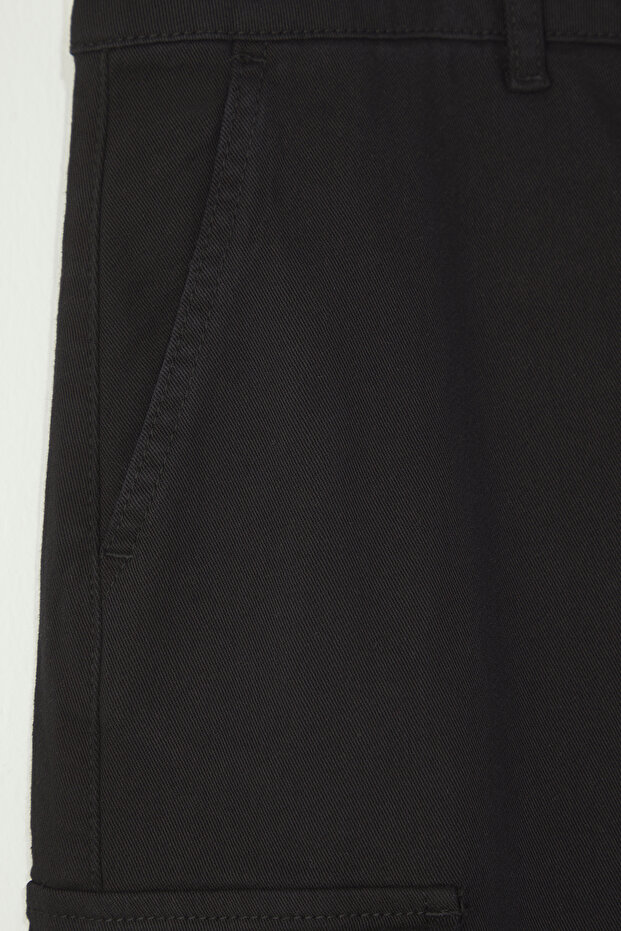 Siyah Büyük Beden Kargo Cepli Normal Kesim Rahat Pamuklu Şort & Bermuda TMNSS25AP00008 - 5