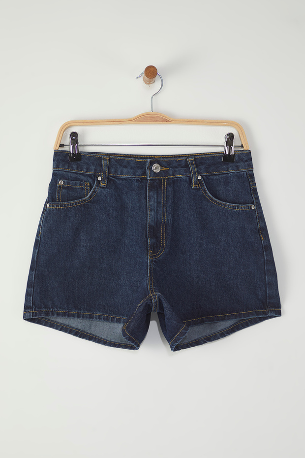 Koyu Mavi Normal Bel City Boy Denim Şort TWOSS25SR00167 - 5