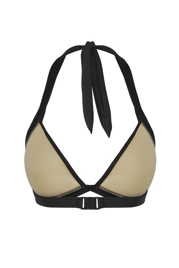 Siyah Drapeli Üçgen Kaplı Bikini Üstü TBESS25BU00051 - 5