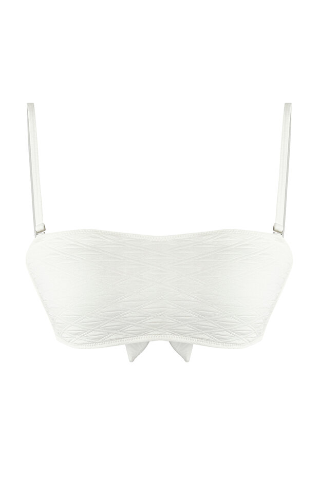 Ekru Straplez Kaplı Bikini Üstü TBESS25BU00062 - 5