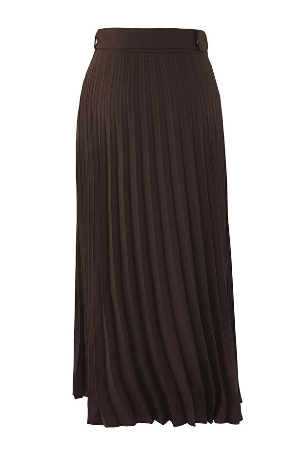 Barna öves redős részletes szőtt szoknya TCTSS25EE00013 - 6