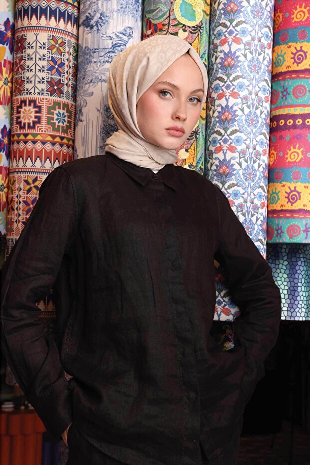 Leopard Pattern Shawl - Ivory - 1