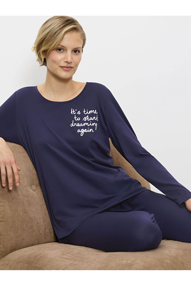 Pyjama Basic Schlafanzug Schlafmode Bequem - 4