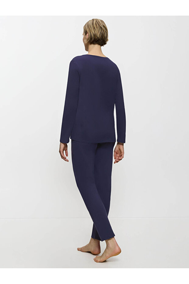 Pyjama Basic Schlafanzug Schlafmode Bequem - 2