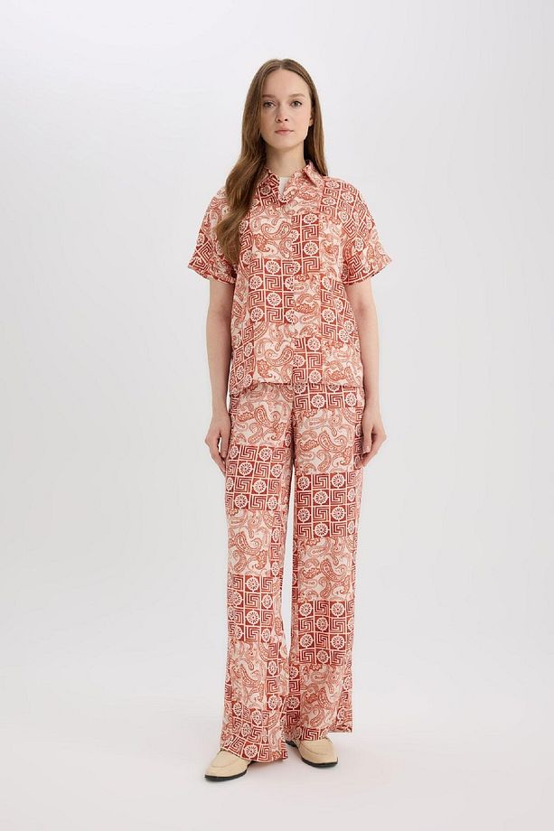 Regular Fit Geniş Bol Paça Desenli Pantolon D4631AX25SP - 2
