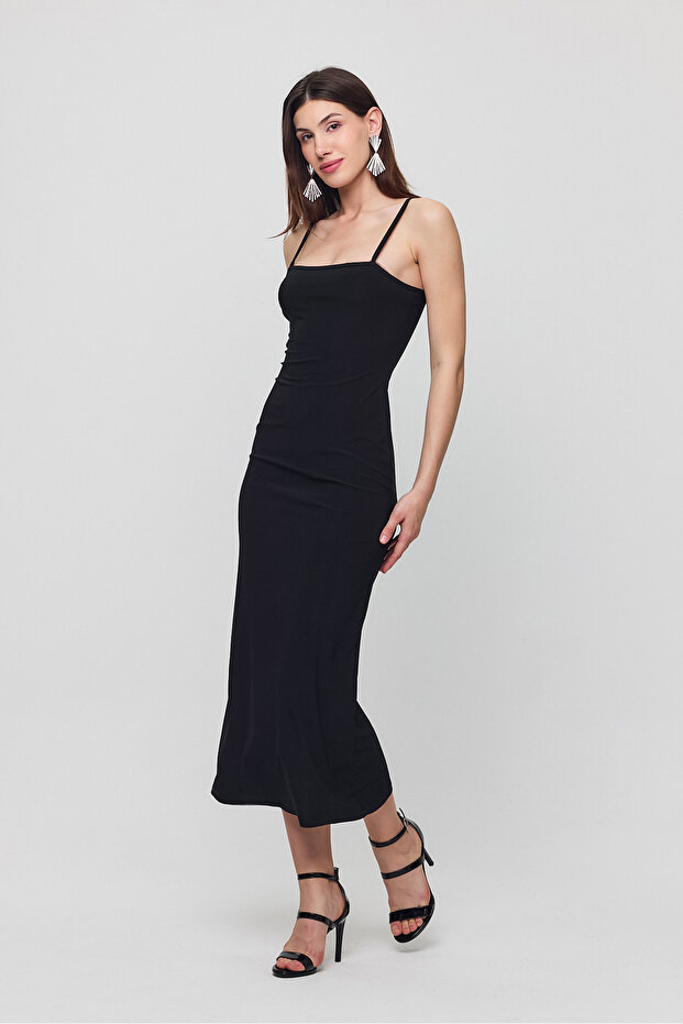 Strappy Body-Hugging Casual Midi Dress