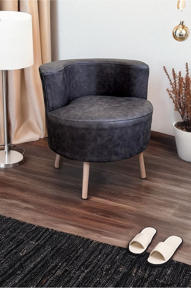 Çay Seti Tekli Koltuk, Berjer (salon, Balkon, Ofis) Nubuk Antrasit - 1