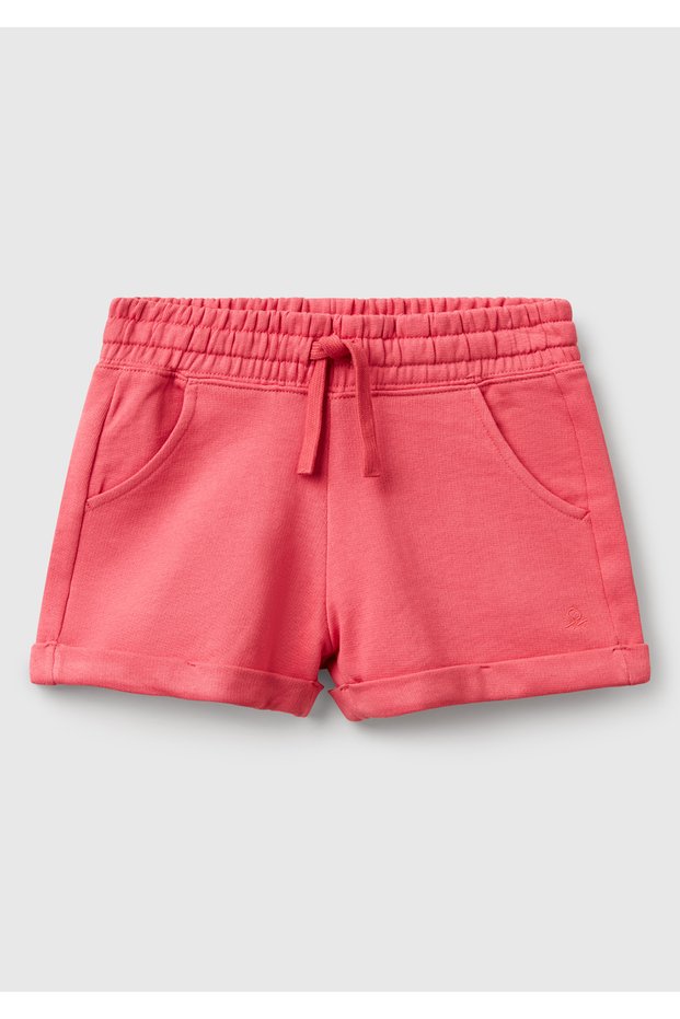 Girl's Fuchsia Logo Sweat Shorts