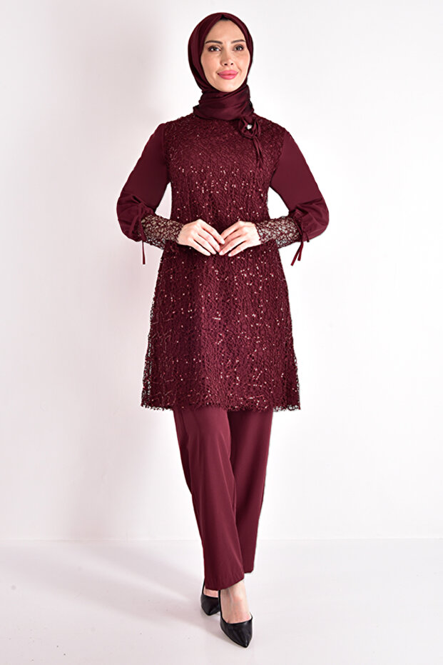 Pullu Kombin Bordo Asm2547 - 3