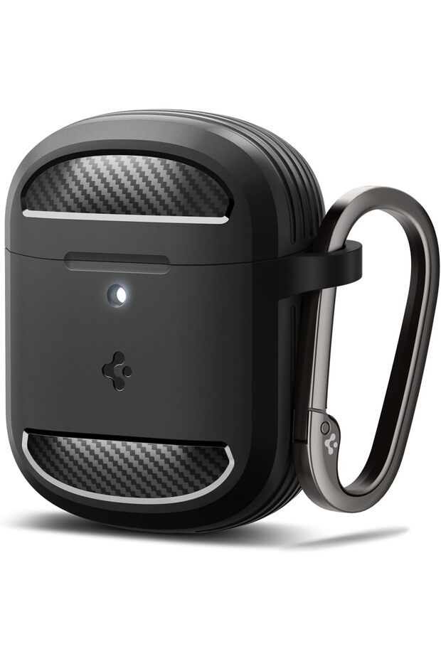 Rugged Armor for Google Pixel Buds Pro 2/Pixel Buds Pro 1 cover with Carabiner Matte Black