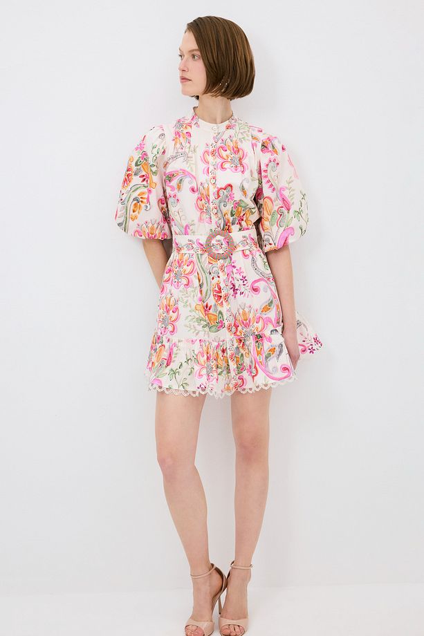 Desenli Poplin Elbise - 6