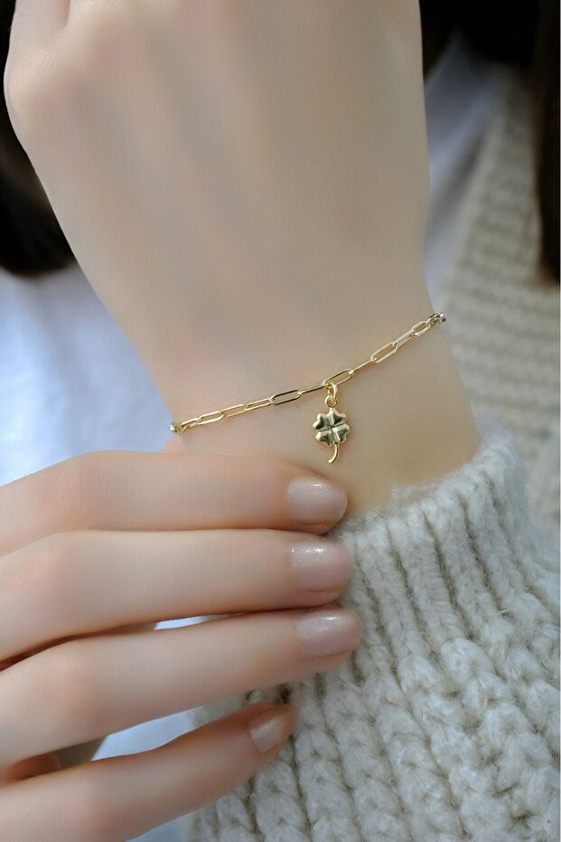 14 Ayar Ataş Yonca Bileklik - 5