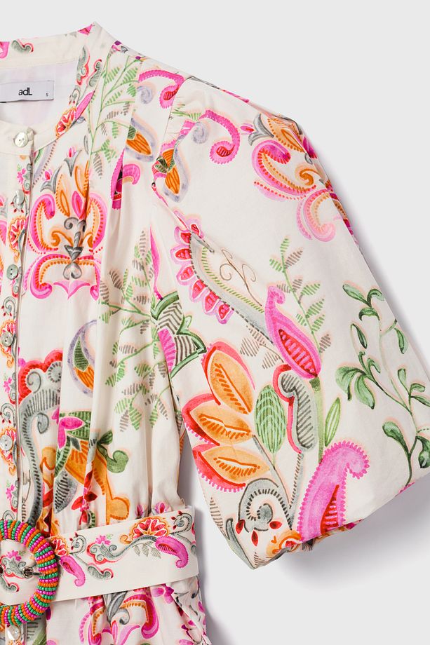 Desenli Poplin Elbise - 9