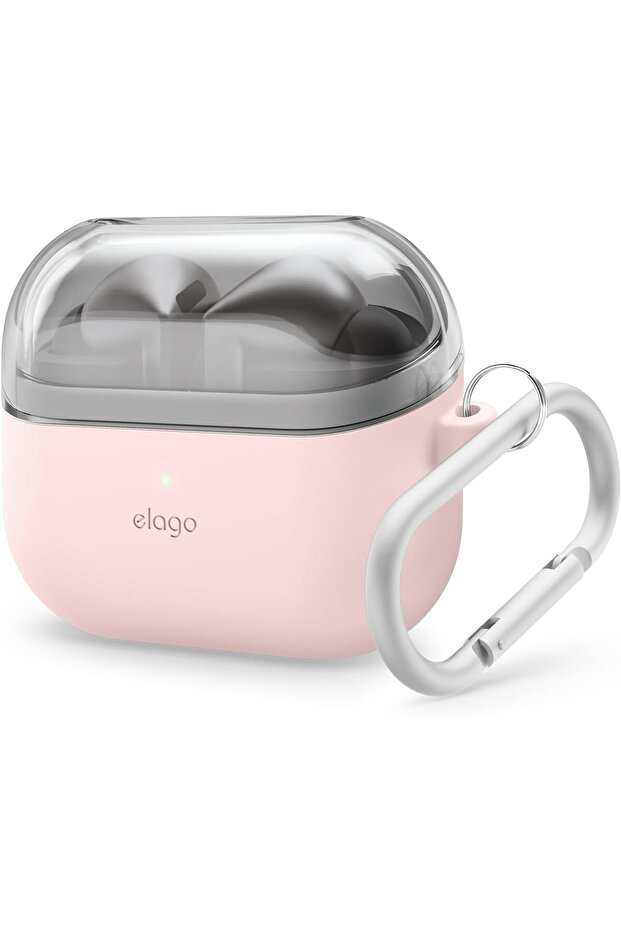 Duo Hang for Samsung Galaxy Buds3 case and Galaxy Buds 3 Pro with carabiner Clear | Pink