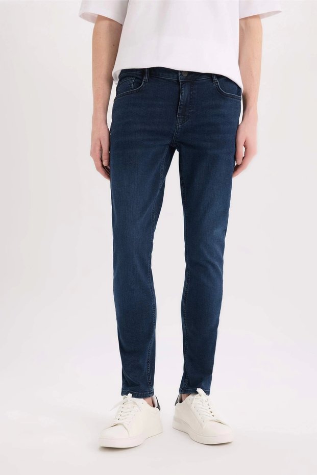 B3620 Indigo Carlo Skinny Fit Extra Narrow Fit Regular Waist Extra Narrow Leg Jean Trousers