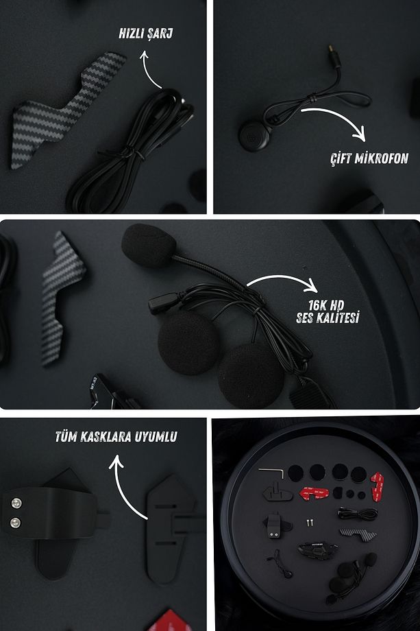 2 ADET Mt-x2 Kask Kulaklık Bluetooth Intercom Seti 5.3 Bluetooth - 8