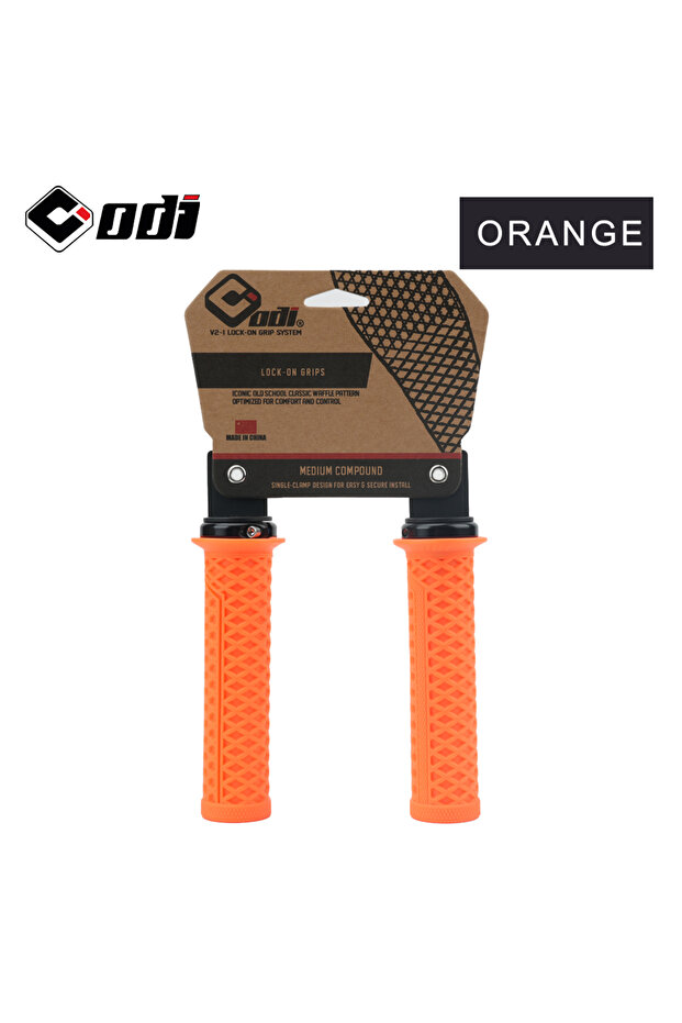 غطاء سيليكون لمقود الدراجة الجبلية VS-21 Orange ODI VS-21 بنمط الوافل المحدث