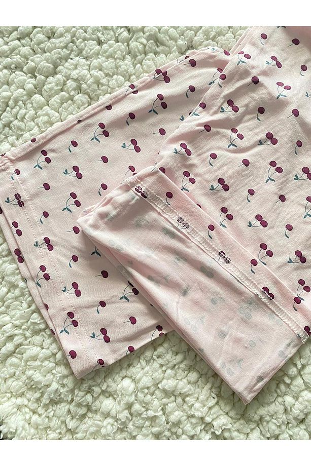 Cherry Kadın Tek Alt Pijama - Su Pembe Vişne Desen Pijama Altı - 4