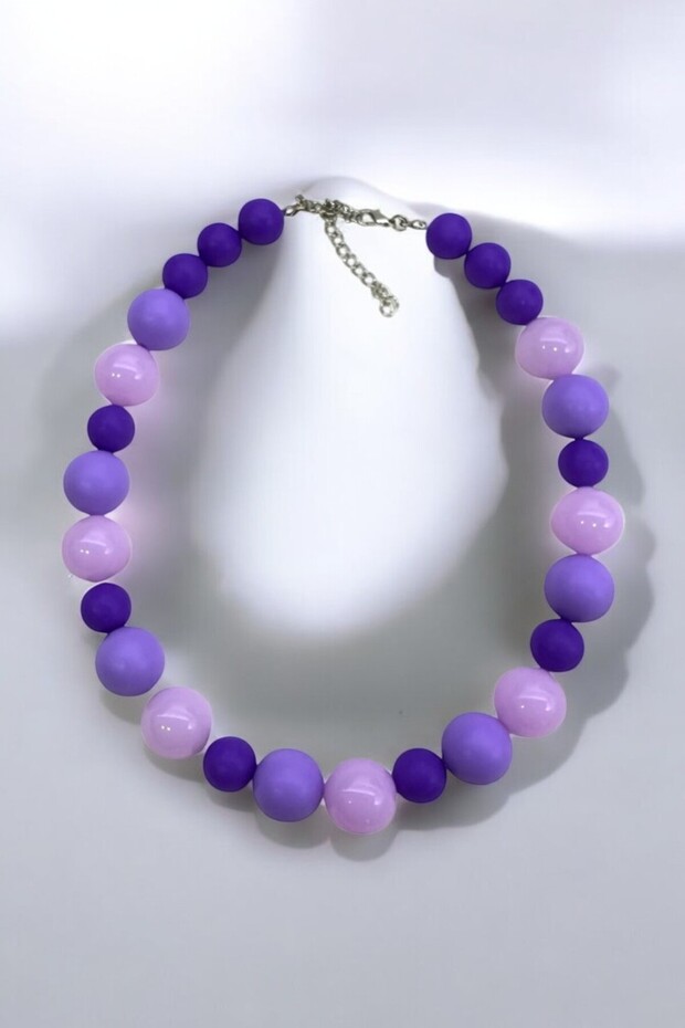 MOR LİLA BUBBLE TOP SUMMER KOLYE - 6